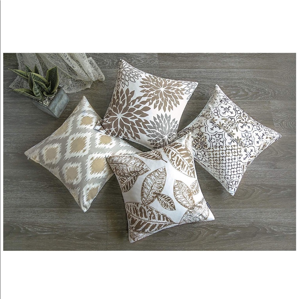 Set of 4 Coffee Colored Throw Pillow Covers